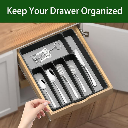 Silverware Organizer Utensil Organizer Holder Kitchen Drawer Organizer Plastic - Image 2
