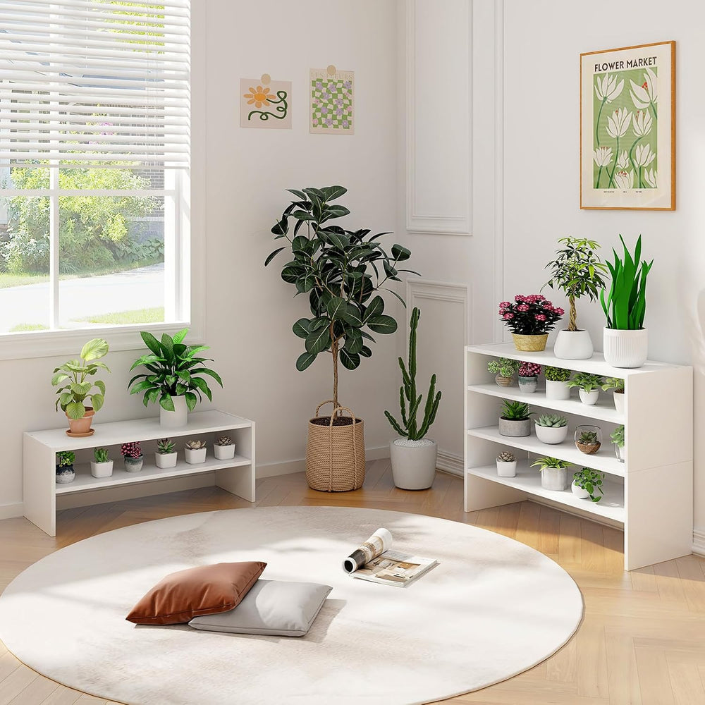 COSTWAY White Shoe Rack, 6-Tier Stackable Shoe Shelf for Closet