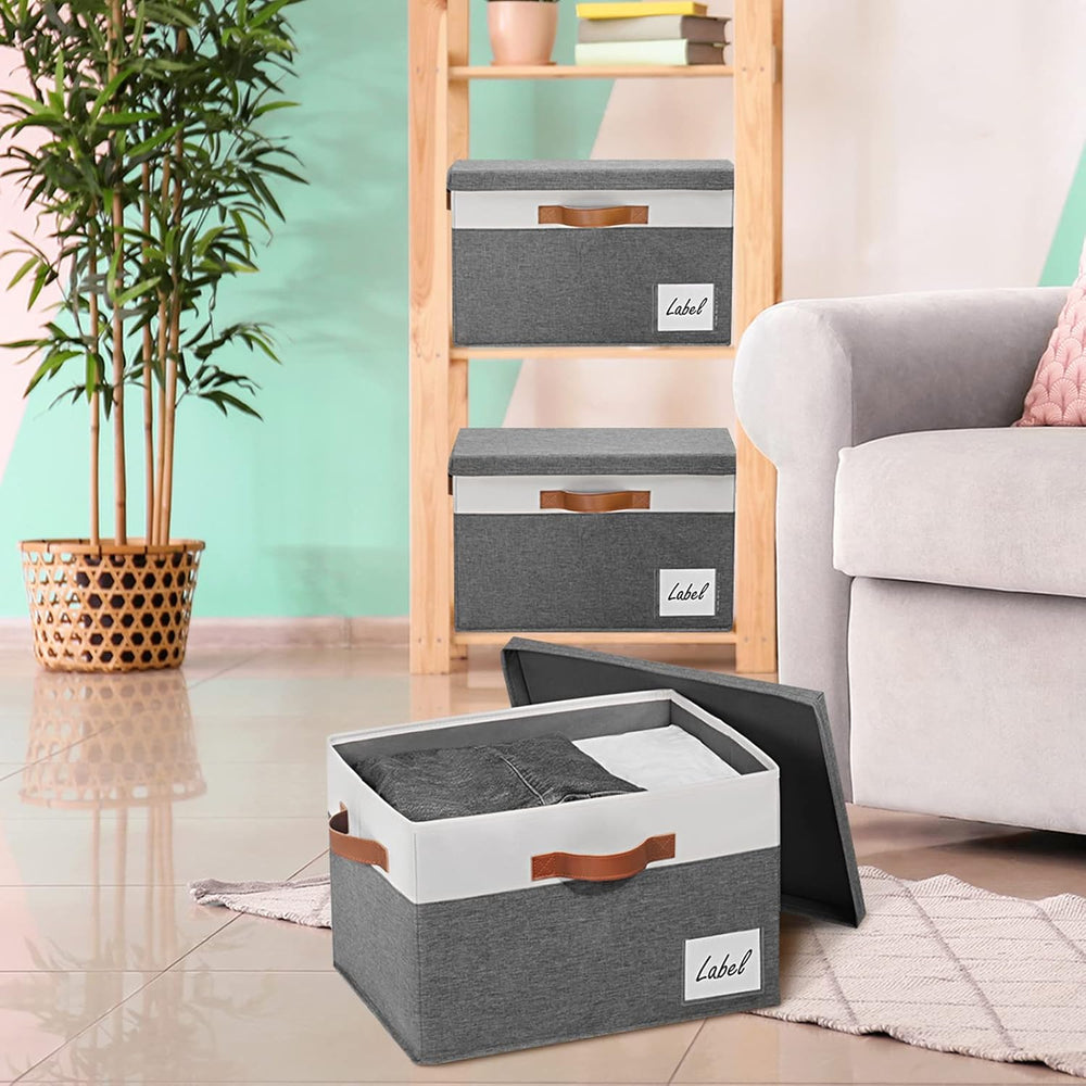 GhvyenntteS Extra Large Storage Bins with Lids, Foldable Fabric Storage Boxes...