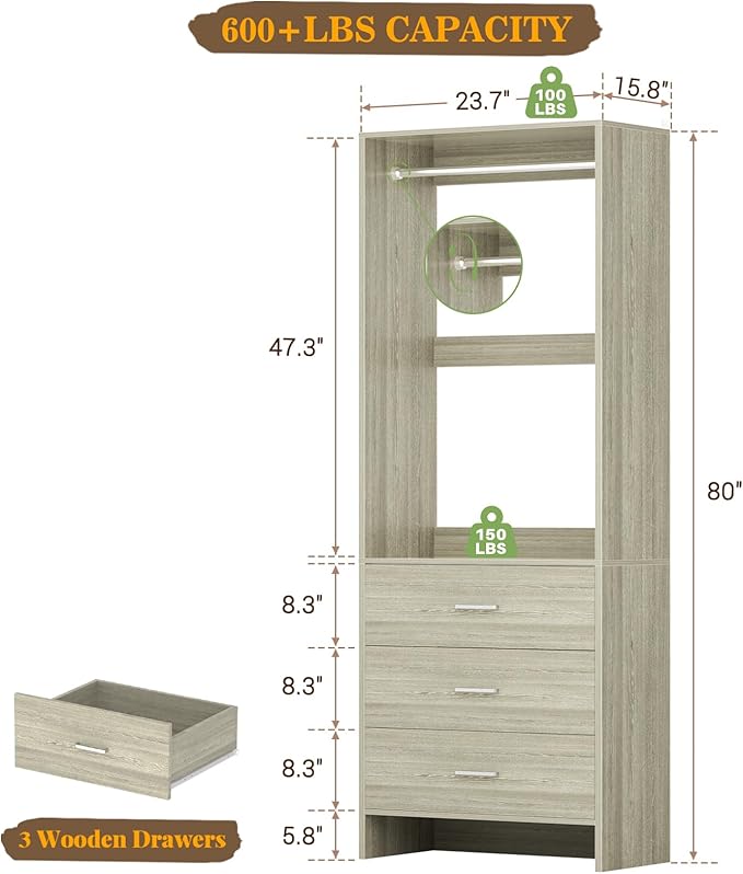 Aheaplus 2FT Closet System - Image 7