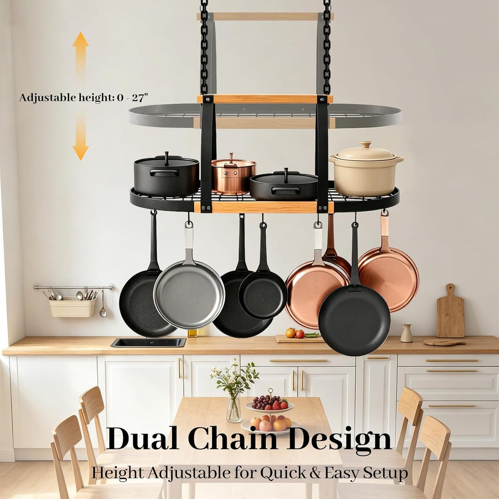 39-Inch Heavy Duty Hanging Pot Rack, Ceiling Mount, 130 lb Capacity