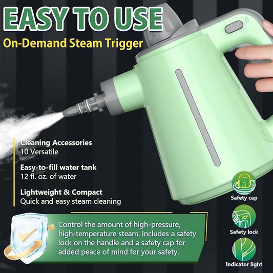 VeRosky Handheld Steam Cleaner, Pressurized Multi-Surface Steam Cleaner - Image 2
