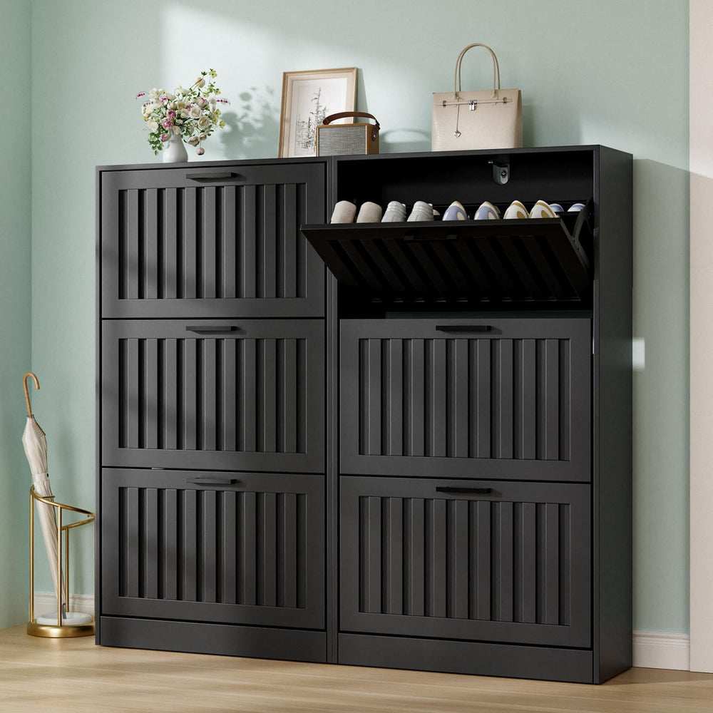 Shoe Storage Cabinet for Entryway Narrow Shoe Rack Cabinet 3 Flip Drawers