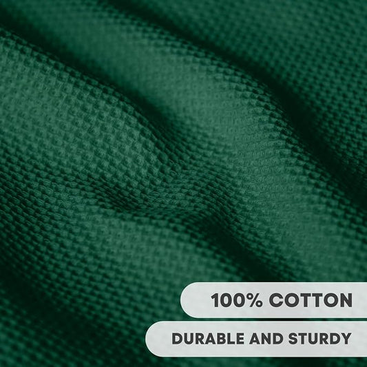 Artoid Mode 100% Cotton Dark Green Waffle Weave Kitchen Dish Cloths, 12x12 Inch - Image 2