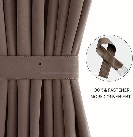 DWCN French Door Curtains – Rod Pocket Thermal Blackout Curtain - Image 2