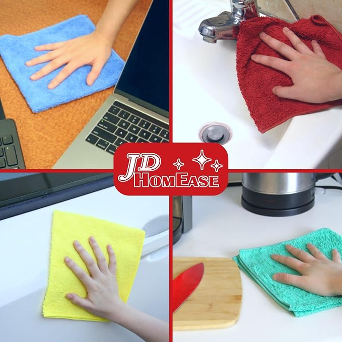 Microfiber Cleaning Cloths, 240 Pack, All-Purpose, Highly Absorbent, Washable - Image 6