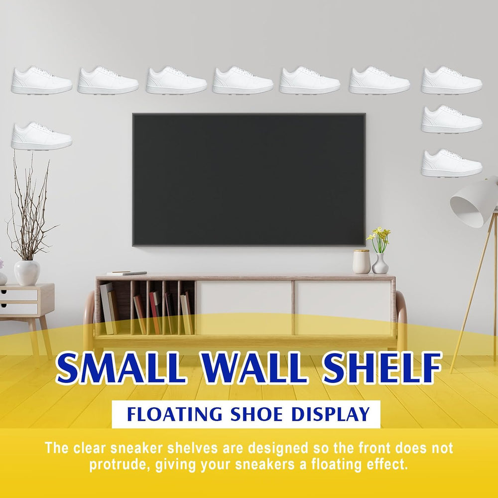 Treela 20 Pack Floating Shoe Display Set, Clear, Large, Rectangle