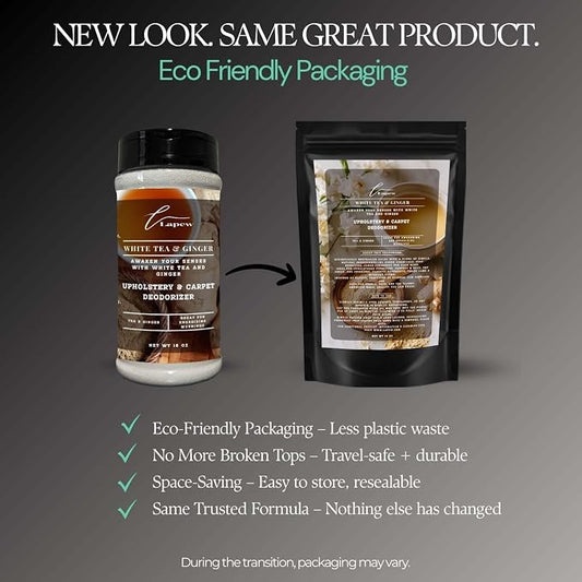 White Tea & Ginger Carpet Freshener Powder: Powerful Odor Eliminator - Image 2