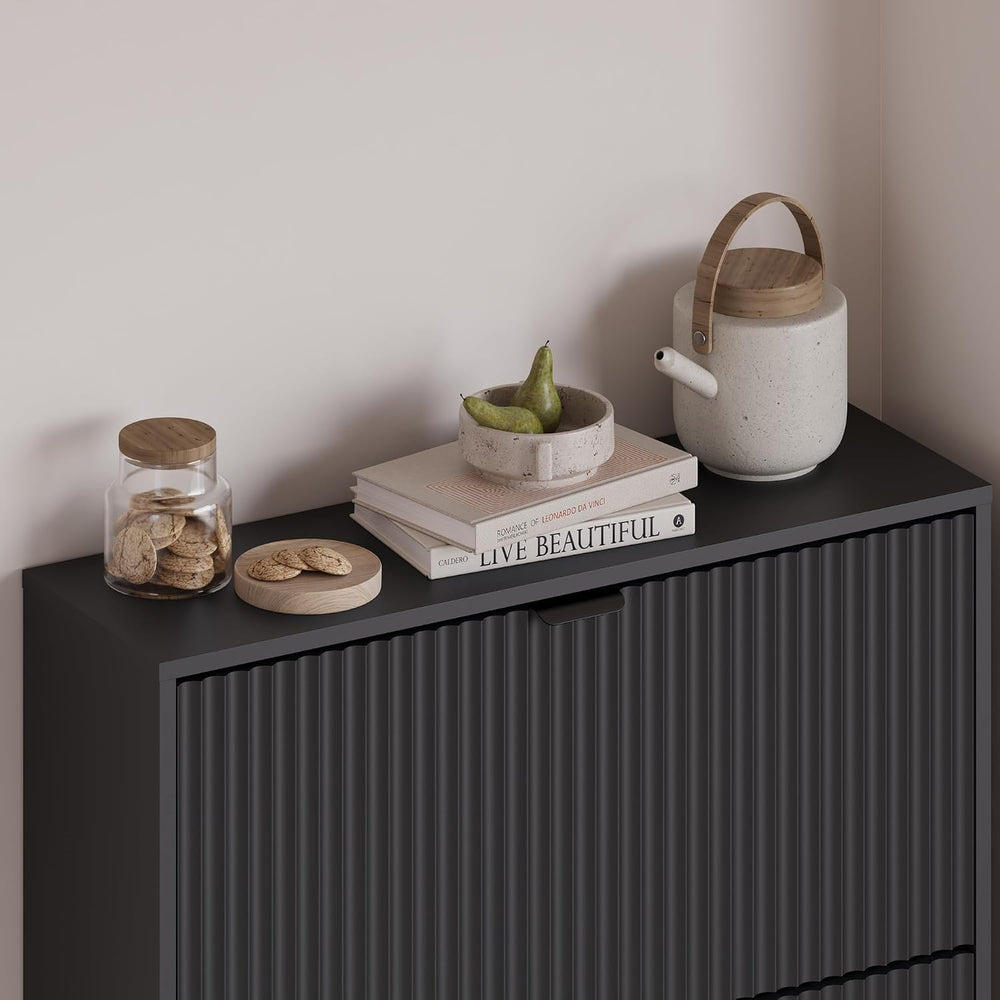 BORNOON Entryway Shoe Cabinet with 3 Flip Drawers, Narrow Shoe Organizer Cabi...