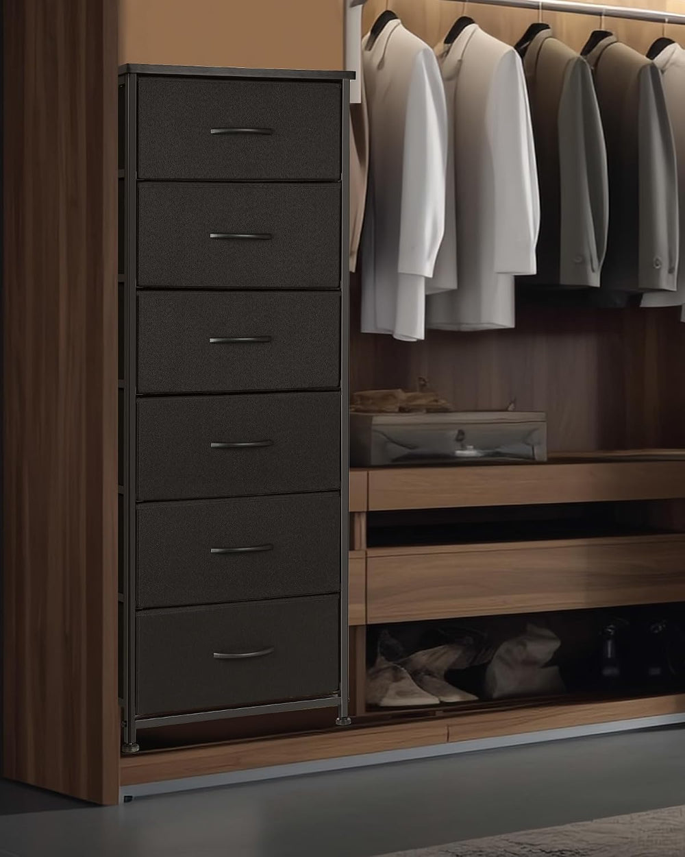 Mifuro Tall Dresser for Bedroom with 6 Drawers, Vertical Storage Organizer To...
