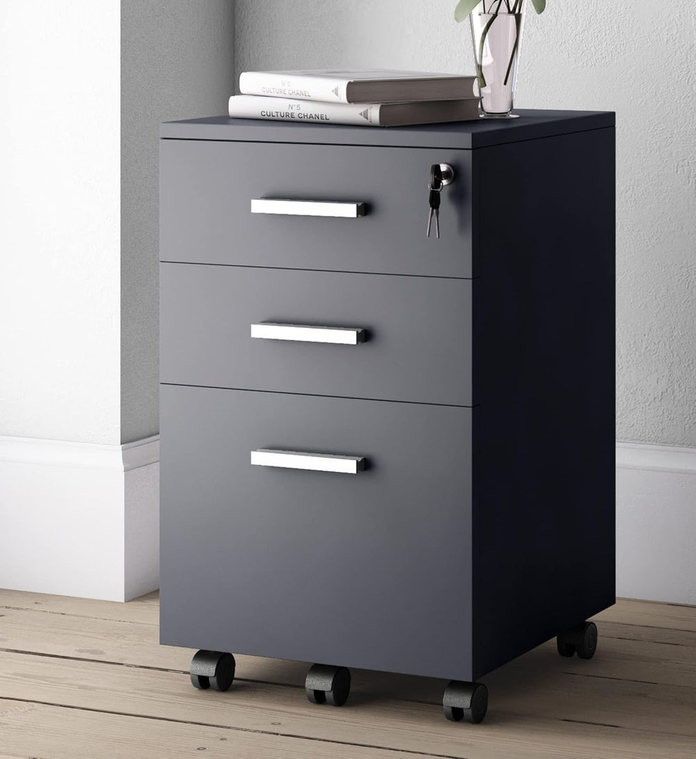 Modern Designs Lazio Black File Cabinet, Filing Cabinets for Home Office, Dra...