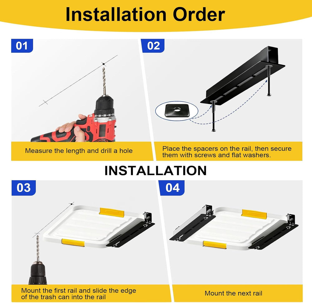 Garage Ceiling Storage Racks, Ceiling Mount Bin Holder, 6 Sets for 5 Bins