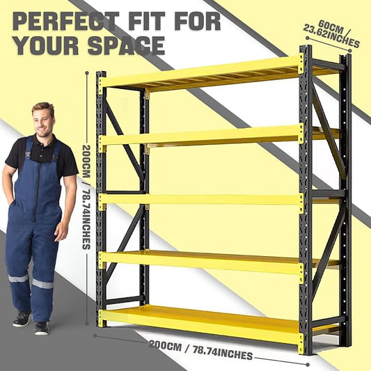 5000lbs Load Capacity, Heavy Duty 4-Tier Steel Shelving Unit, Adjustable - Image 2