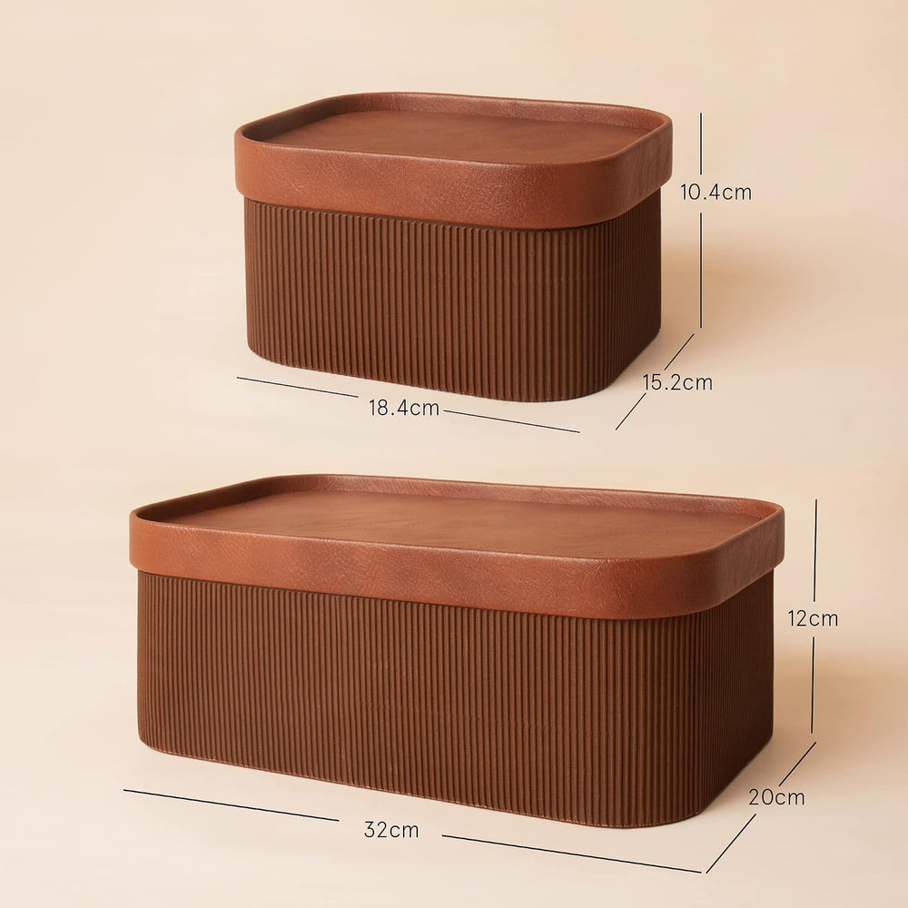La Jolíe Muse Storage Boxes with Lids, Set of 3 Decorative Storage Containers...