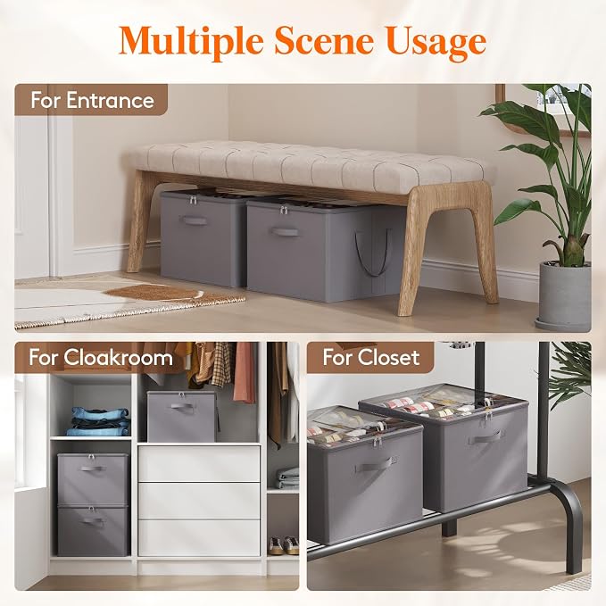 Lifewit Shoe Storage Organizer for Closet Fits 12-16 Pairs, Fabric Large Shoe - Image 8