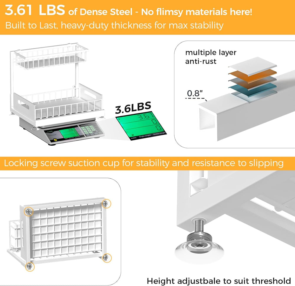 Saydear 2-Pack L-Shaped Under Sink Organizer, 2-Tier Pull-out Cabinet Rack
