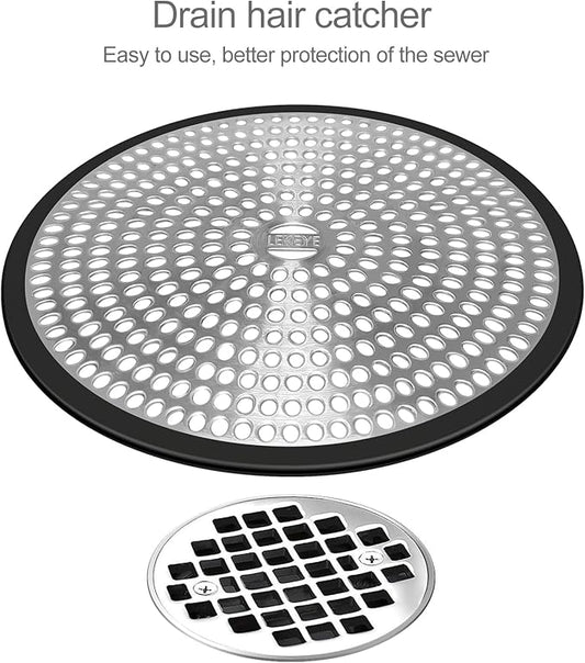 LEKEYE Shower Drain Hair Catcher | Strainer | Shower Stall Drain Cover | - Image 2