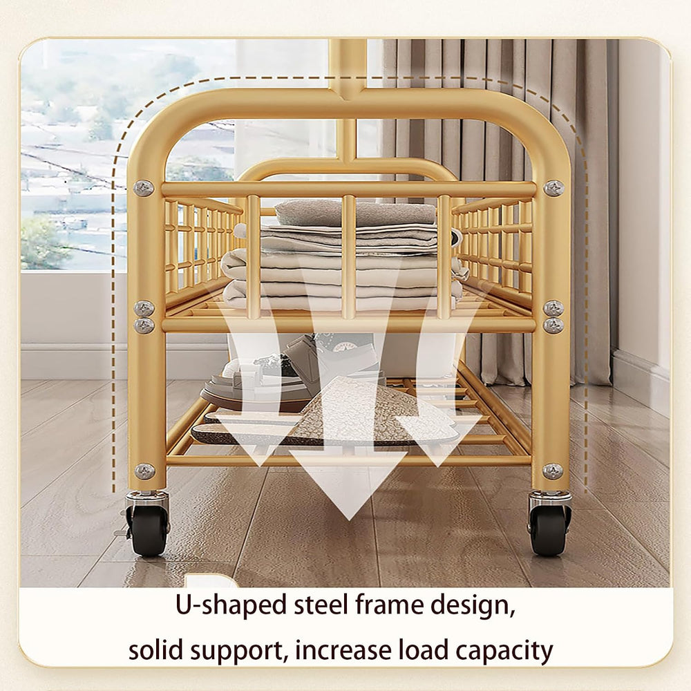 Garment Racks,on wheels,movable,Double Decker,Sturdy Metal Frame,Available fo...