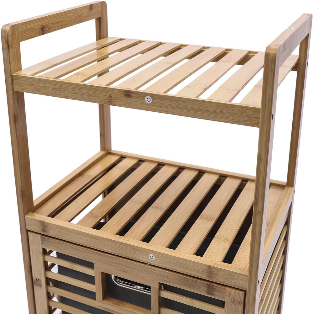 Bamboo Laundry Hamper Stand - 15.7''x11.8''x37.4'' Fr...