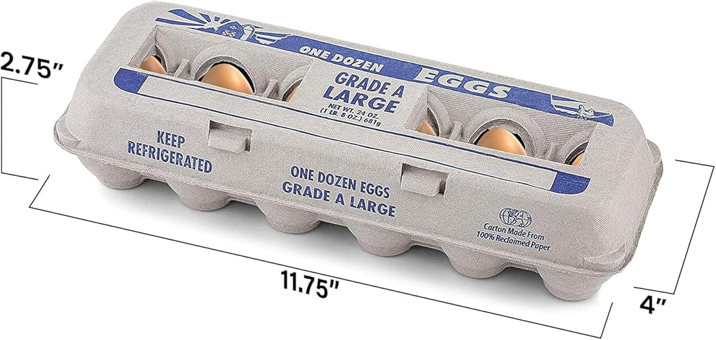 MT Products Printed Empty Egg Cartons Holds 12 Eggs - Cardboard Crate for Eggs (Pack of 250) - Made in USA