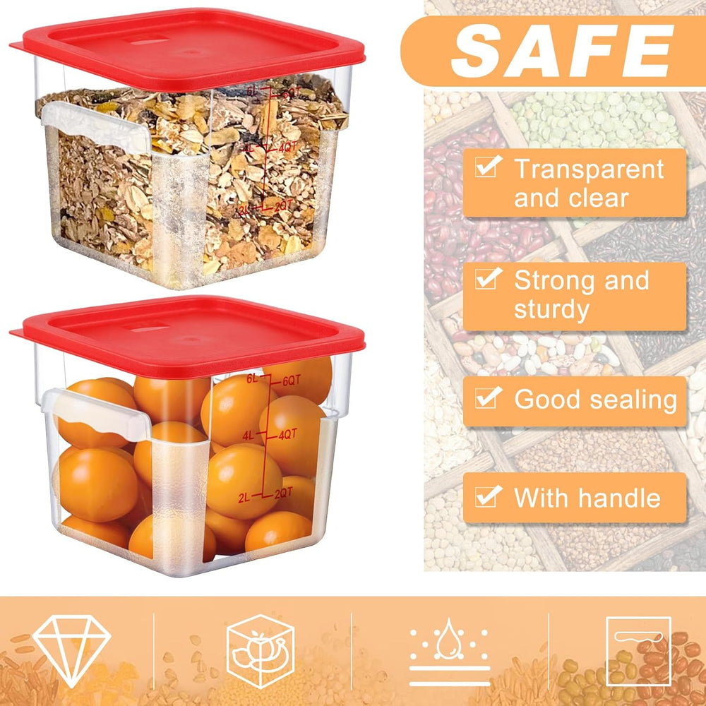Ziliny 3 Sets 6 Qt Square Food Storage Containers with Lids Dough Proofing Bu...