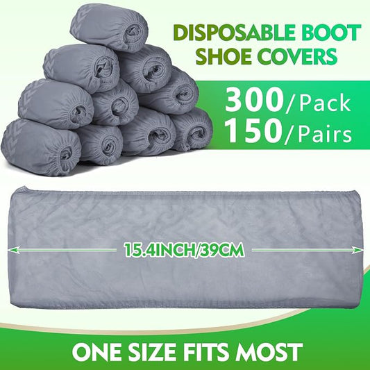 Zhanmai 300 Pack Disposable Shoe Covers Non Slip Disposable Large Foot Booties - Image 2
