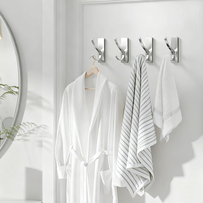 Self Adhesive Coat Hooks for Hanging: Heavy Duty Stainless Wall Hook for Towel - Image 6