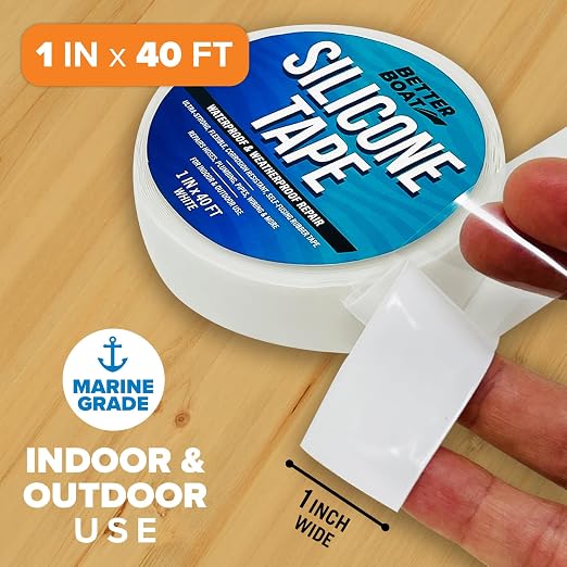 White Heavy Duty Silicone Tape, Self-Fusing Rubber Hose and Plumbing Water Pipe - Image 2