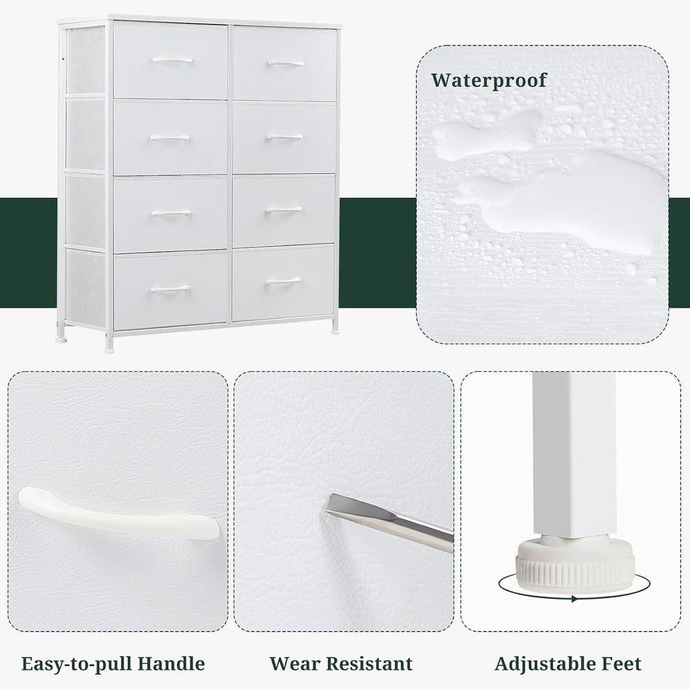 8-Drawer Dresser for Bedroom, Anti-Tip Tall Storage Organizer