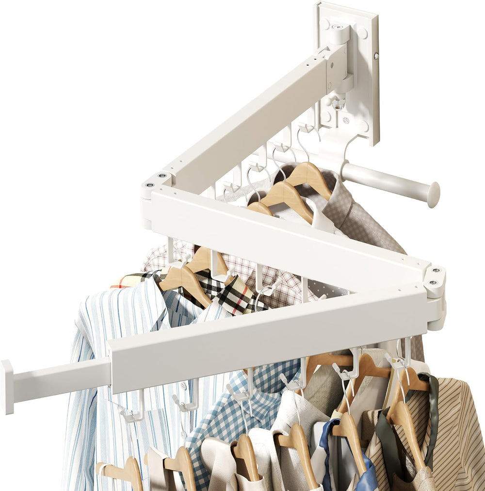 HEILAIYI Wall Mounted Clothes Hanger,Clothes Drying Rack,Laundry Drying Rack,...