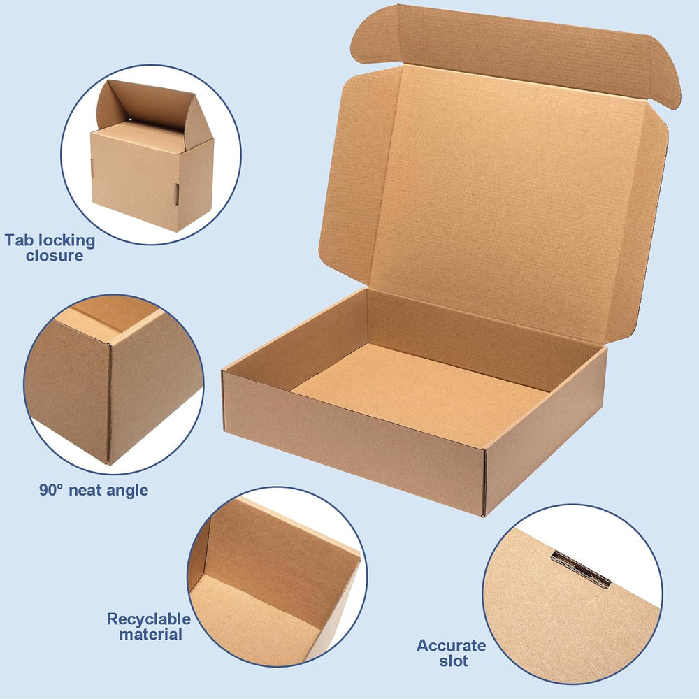 Wowxyz Shipping Boxes 17x11x2" 20 Pack Brown Corrugated Cardboard Mailer