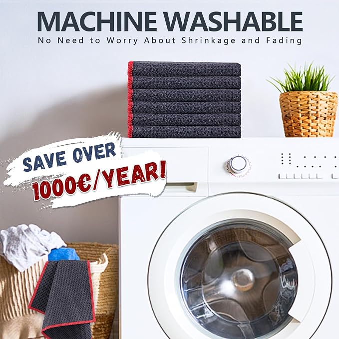 Airlab Microfiber Cleaning Cloth Waffle Weave Dust Rags - Image 9