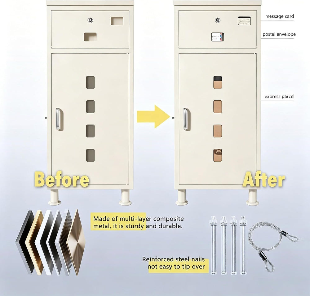 Package Delivery Boxes for Outside Adjustable Legs for Uneven Ground Separate...