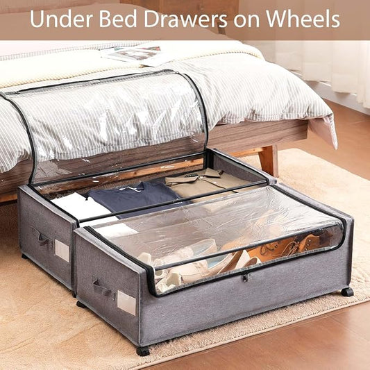 Under Bed Storage with Wheels, Under The Bed Storage Drawers On Wheels - Image 2