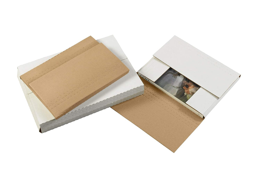 BOX USA White Easy-Fold Mailing Boxes, 12 1/8" x 9 1/8" x 2", ...