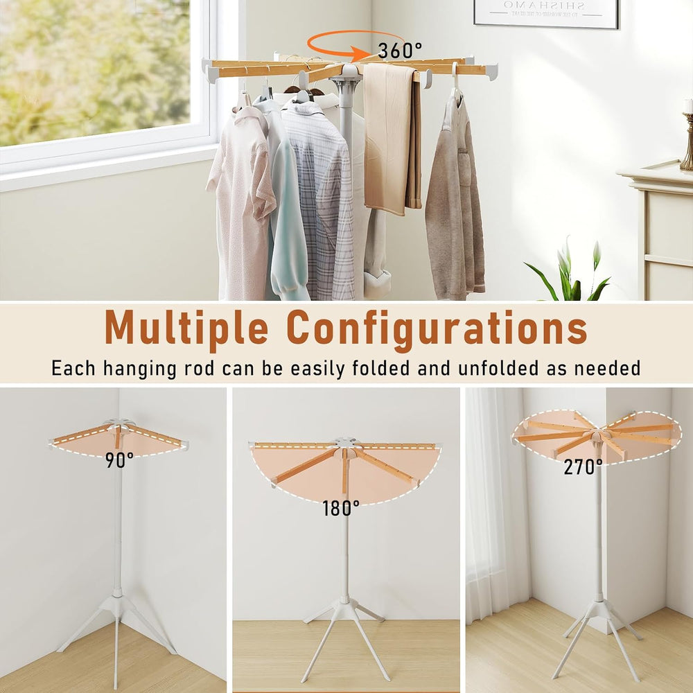 GIANTEX 4 Legs Clothes Drying Rack, Foldable Laundry Drying Rack