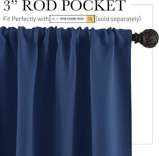 RYB HOME Small Curtains for Kitchen Window - Image 2