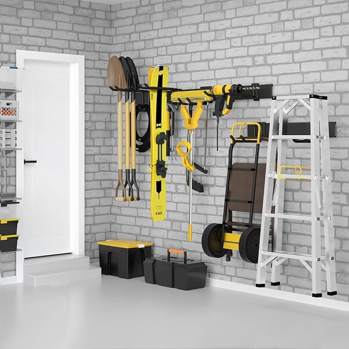 64 Inches Garage Storage, Garage Organization, Wall Mount Garden Tool Organizer - Image 7