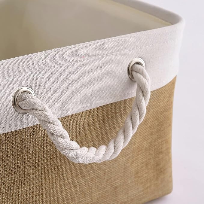 Storage Basket Fabric Sturdy Canvas Storage Bins Organizer - Image 5
