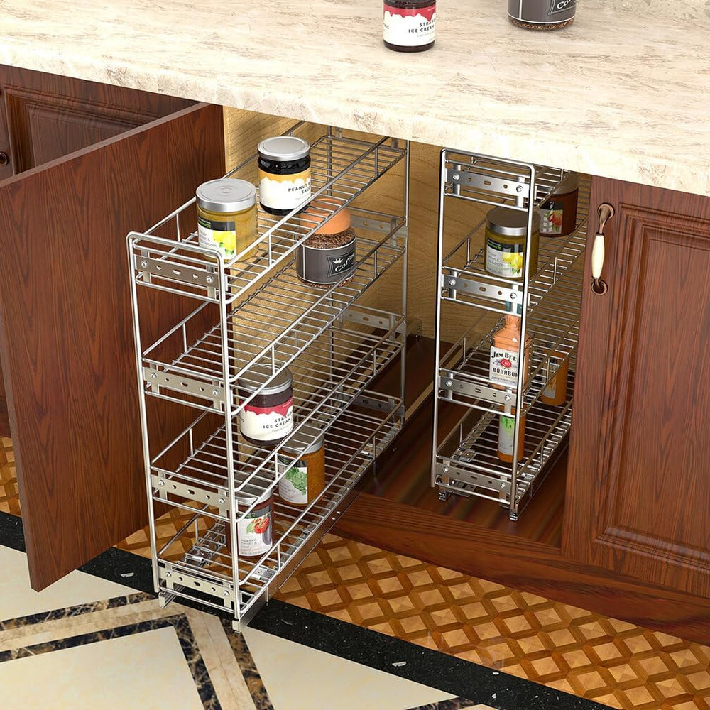 OCG 4-Tier Pull Out Kitchen Cabinet Spice Rack Holder Shelves (5" W x 21...