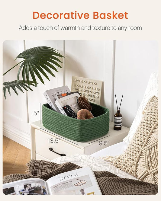 Small Woven Basket, 13.5 x 9.5 x 5 Inches, Storage Basket - Image 2