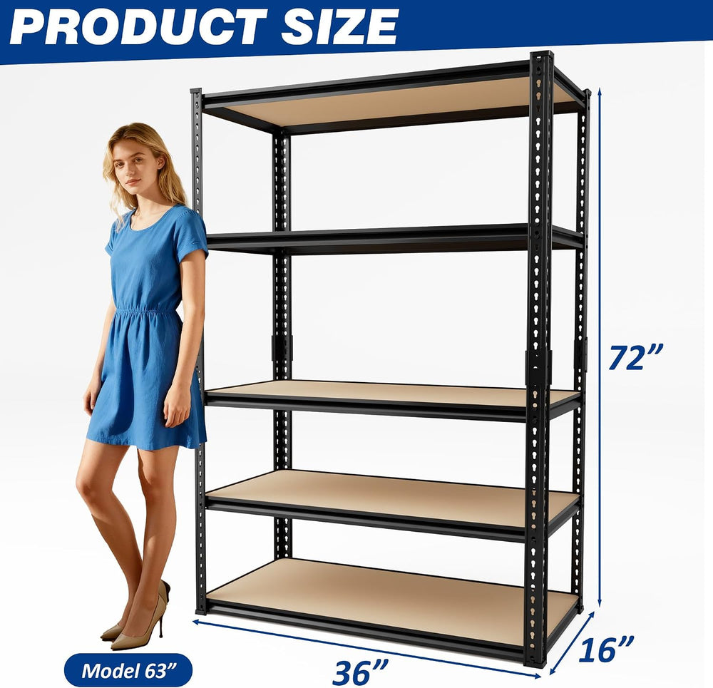 2025LBS Storage Shelves Heavy Duty 5 Tier Garage Storage Shelves