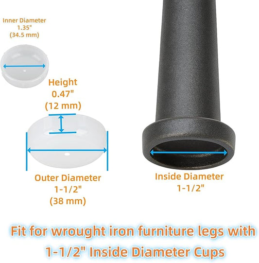 Wrought Iron Patio Furniture Feet Caps - Image 2