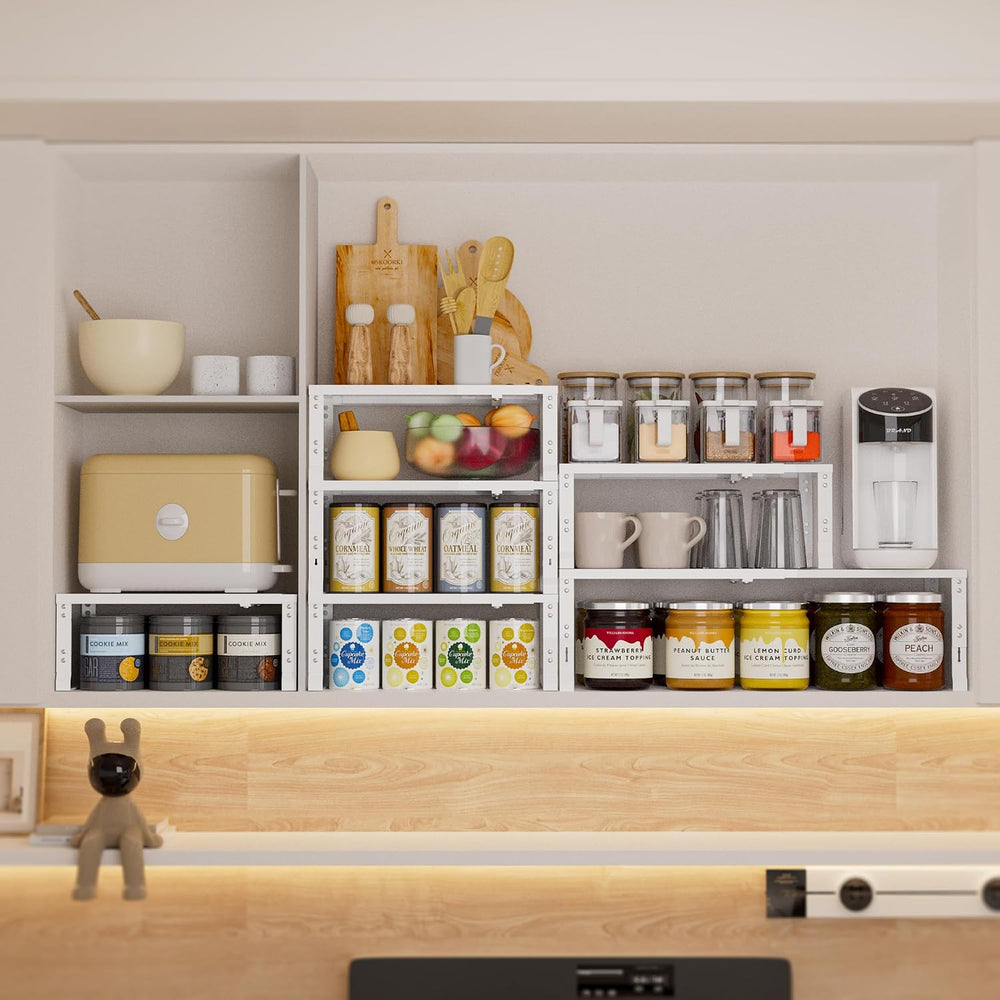 Expandable Spice Rack,Stackable Storage for Cabinet, Multi-Functional Kitchen...