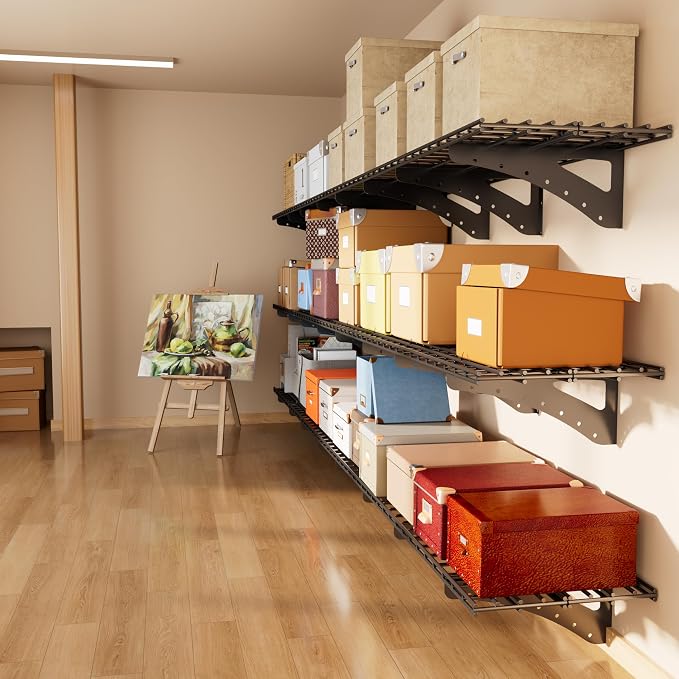 2-Pack Garage Wall Shelving, 2x6ft Walls Shelf Storage Rack, Sturdy Walls - Image 9