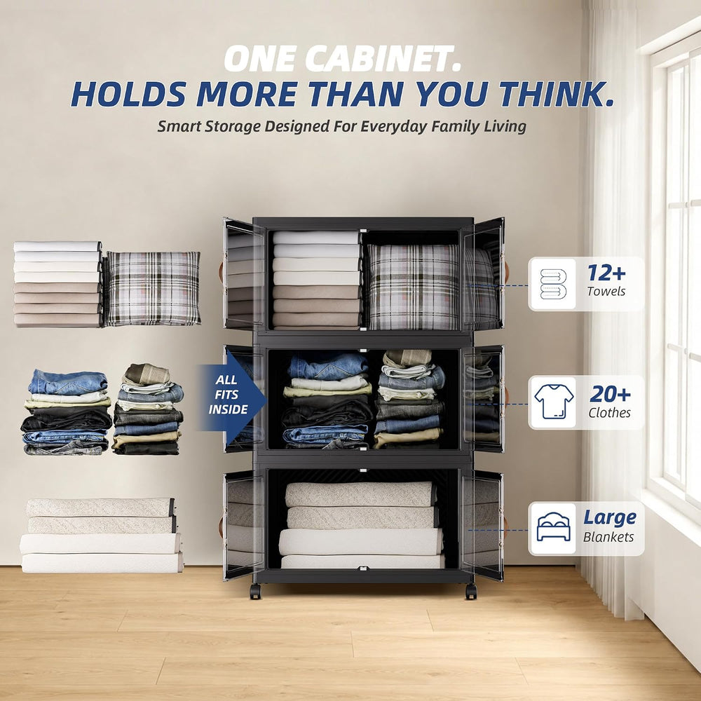 SAILUN 321QT/80Gal Stackable Storage Bins with a Lid, Collapsible Storage Bin...