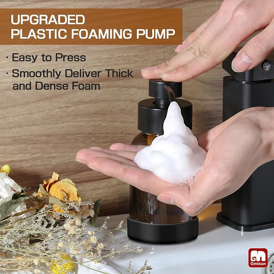 GMISUN Amber Foam Soap Dispenser, 8.5 Fl oz Amber Glass Foaming Hand Soap - Image 2