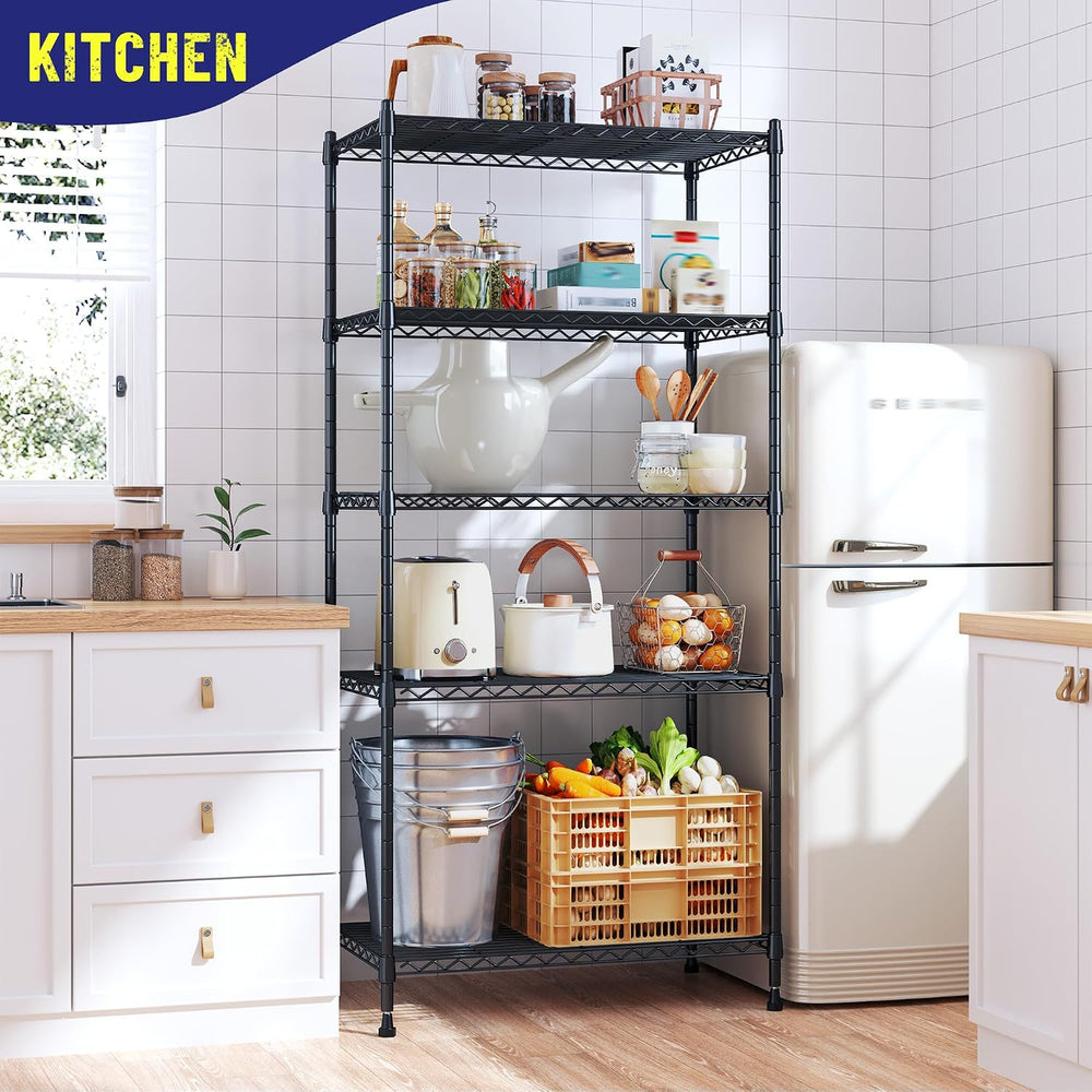 1010LBS Storage Shelves Adjustable Metal shelving Unit 5 Tier Wire Shelving, ...