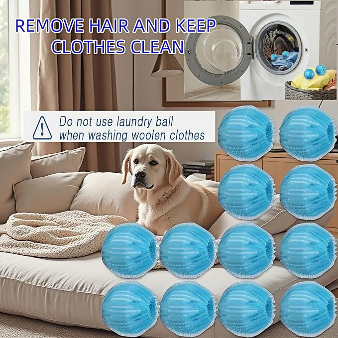 12 PCS Pet Hair Remover for Laundry & Dryer, Reusable Laundry Lint Catcher - Image 9