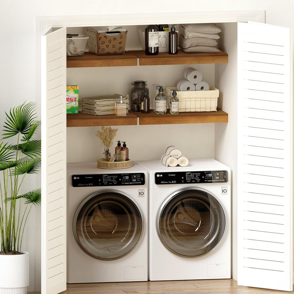 Gashell Wire Shelf Covers, Bamboo Wire Rack Covers for Pantry, Closet (4pcs, ...